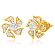 Luxurious Bloom 18K Gold Studs