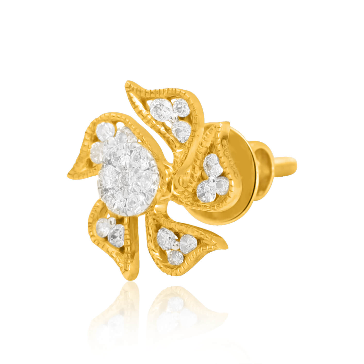 Luxurious Bloom 18K Gold Studs