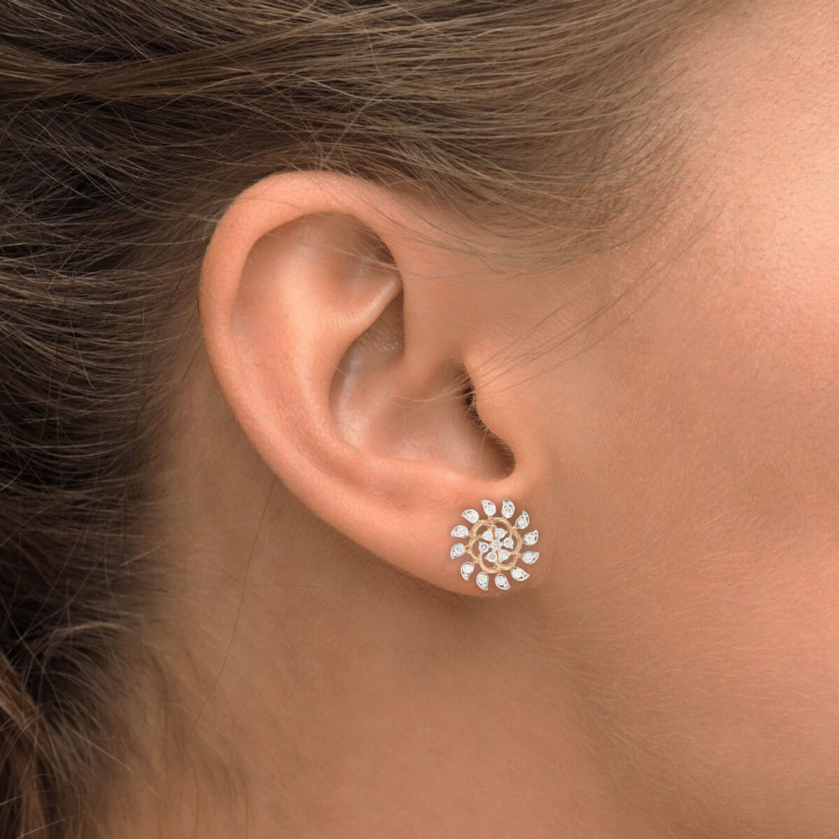 Lustrous Blossom 18K Studs