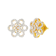 Stunning 18K Diamond Floral Studs for Daily Glamour