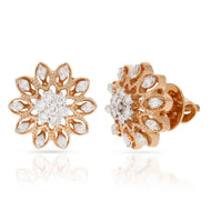 Classic Motif 18K Diamond Floral Studs