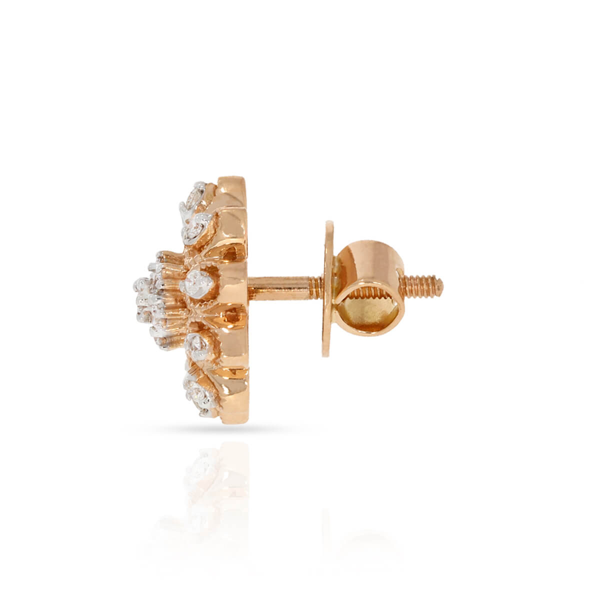 Classic Motif 18K Diamond Floral Studs