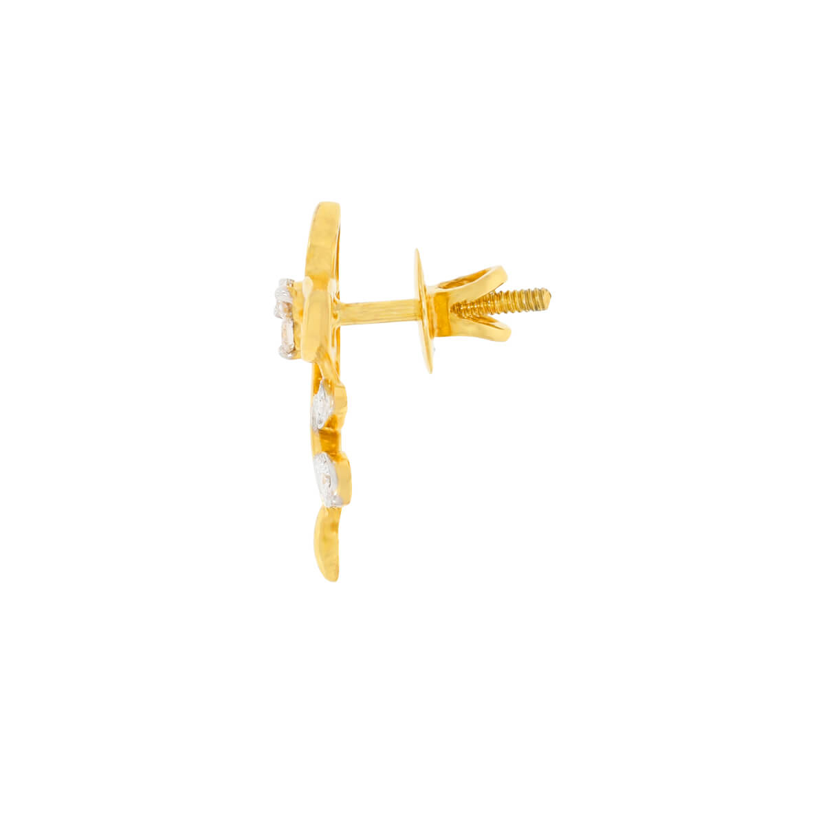 18K Leaflet Gold Studs with Subtle Elegance