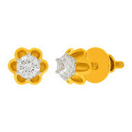 18K Alluring Flower Petal Diamond Studs