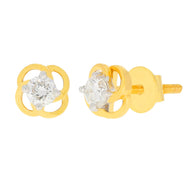 18K Charming Square Stud Earrings for Daily Wear