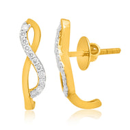 Elegant Swirl 18K Diamond Hoops