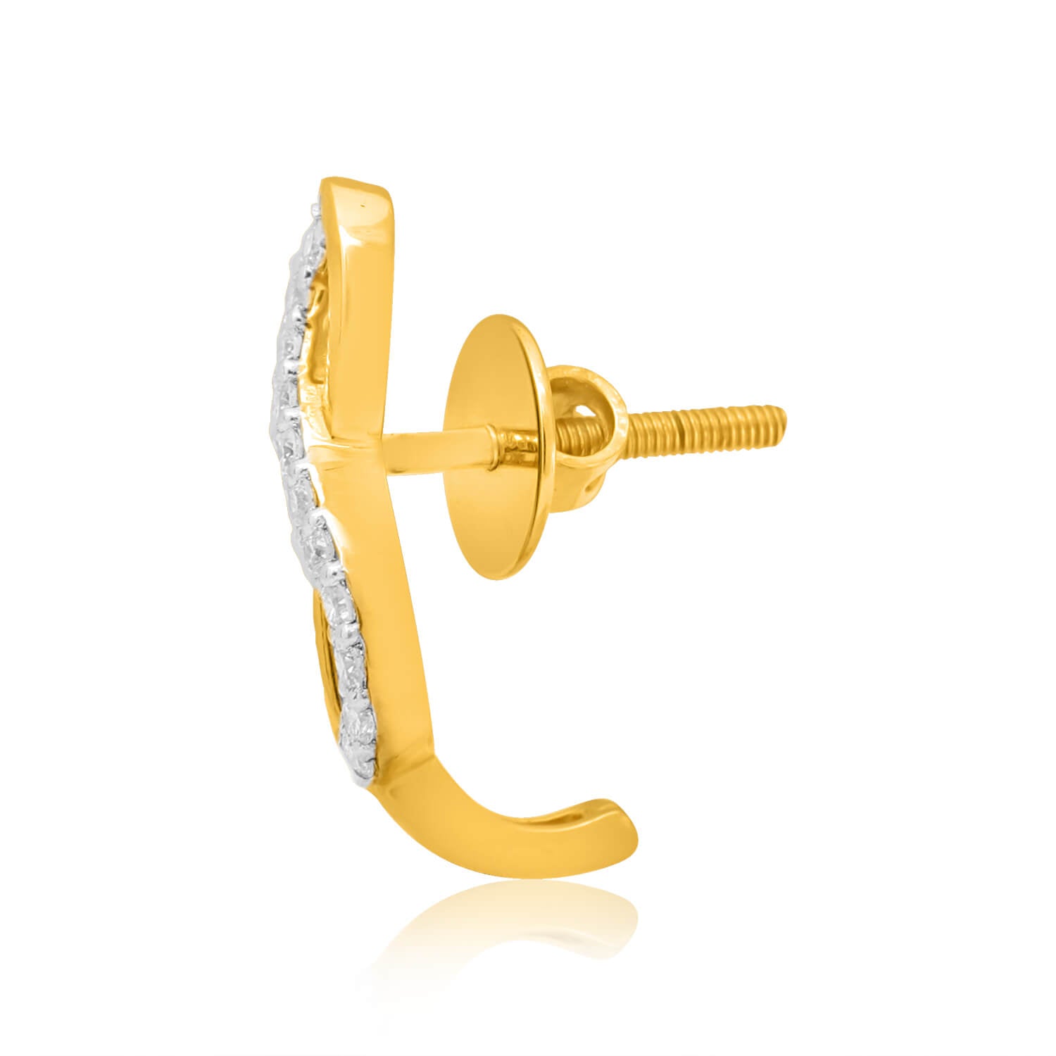 Elegant Swirl 18K Diamond Hoops