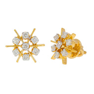 Flora Wheel 18K Gold Studs for Daily Charm
