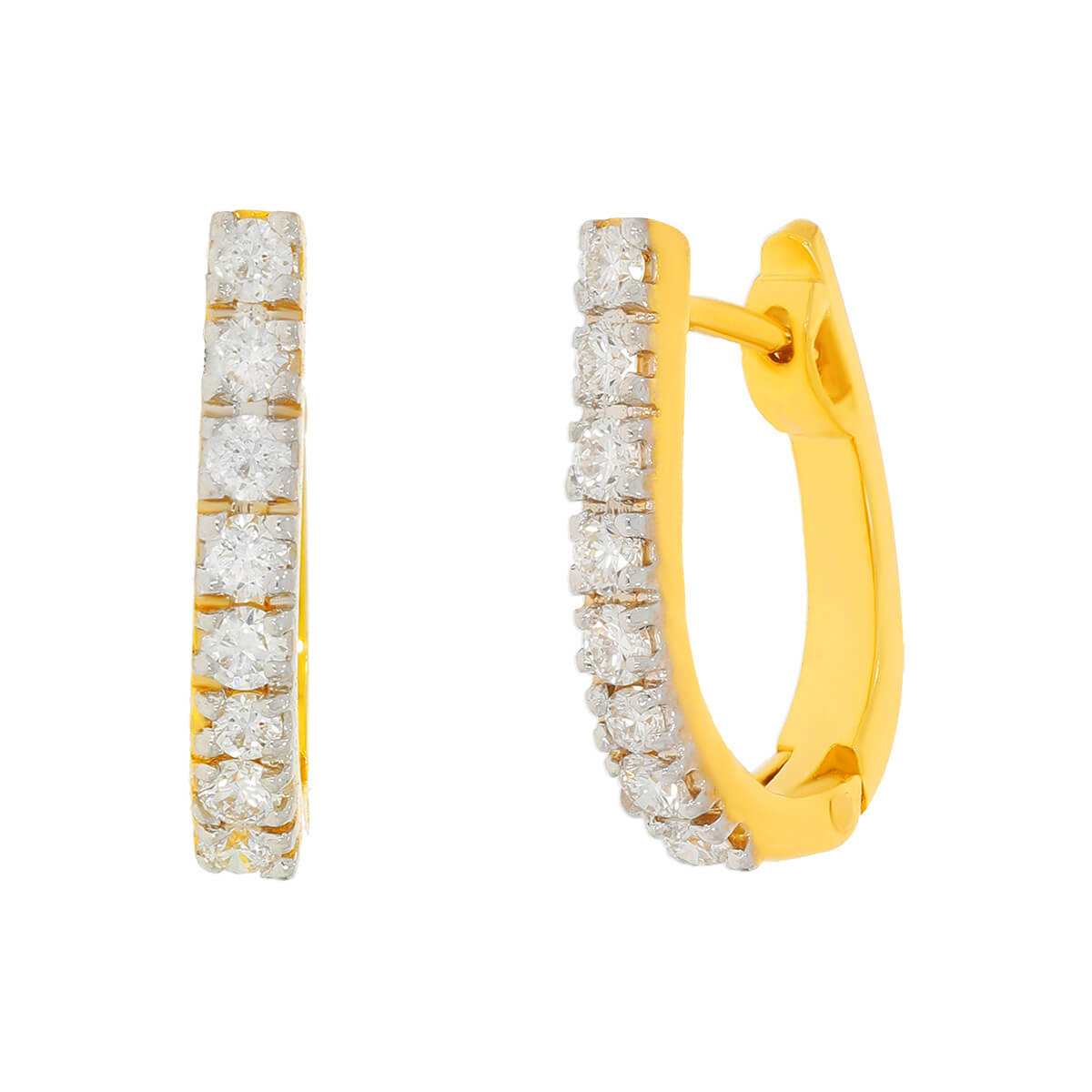 18K Sleek Gold Hoops with Minimal Flair