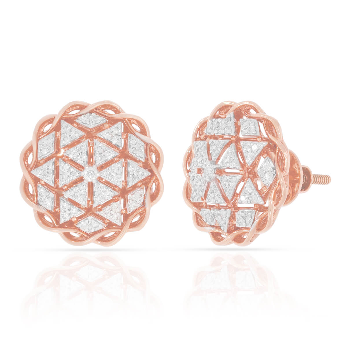 Spiral Flora 18K Rose Gold Stud Earrings