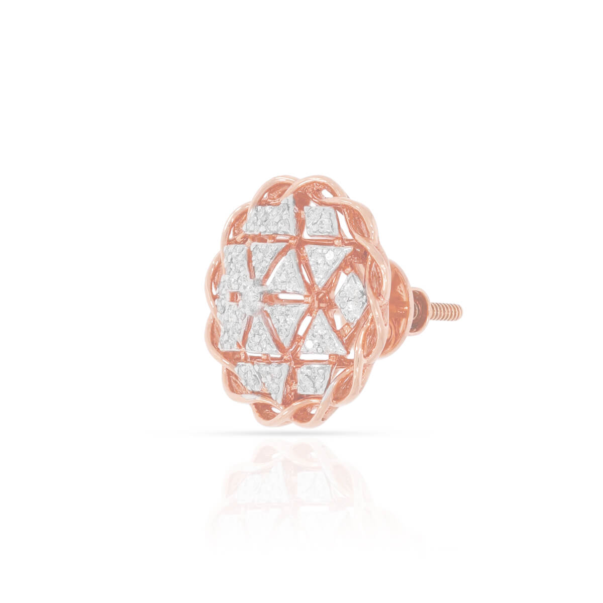 Spiral Flora 18K Rose Gold Stud Earrings