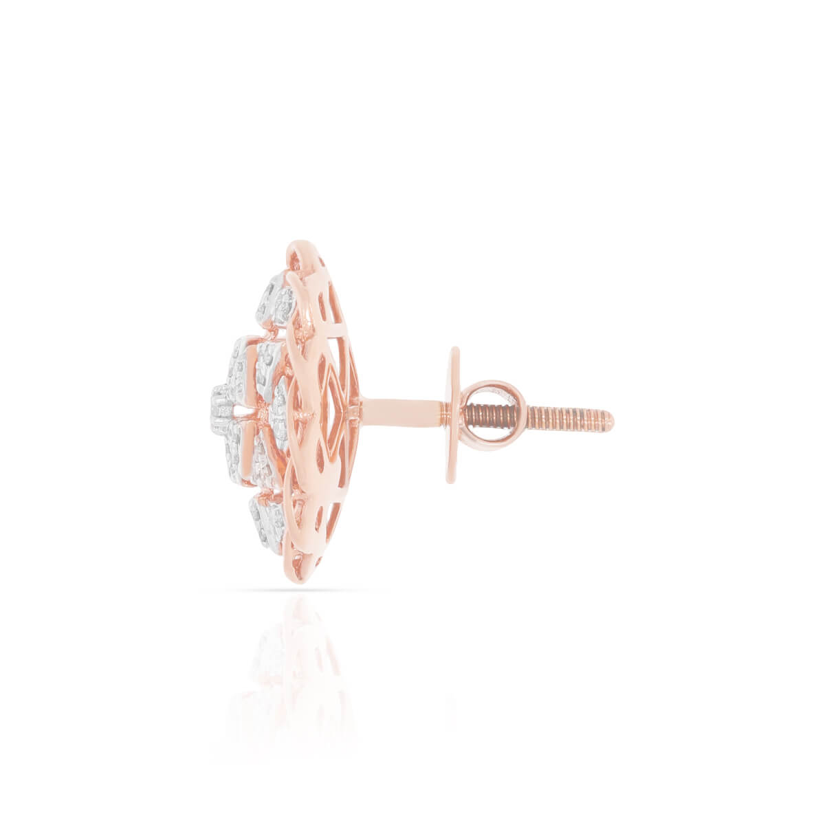 Spiral Flora 18K Rose Gold Stud Earrings