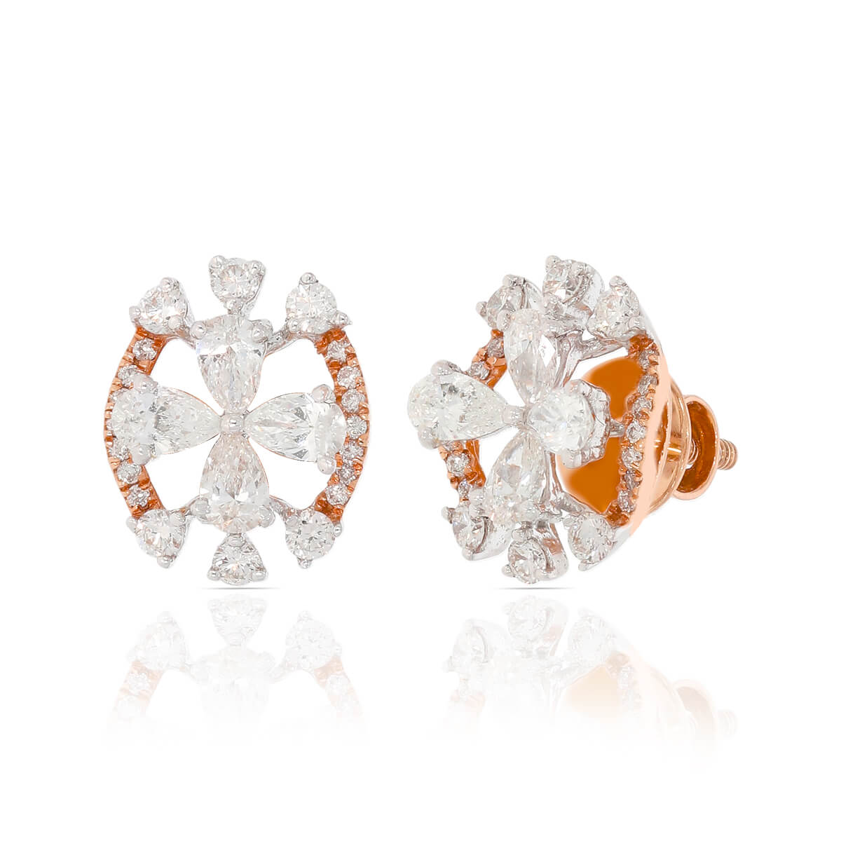 Gleaming Orb Starfish Blossom 18K Diamond Studs