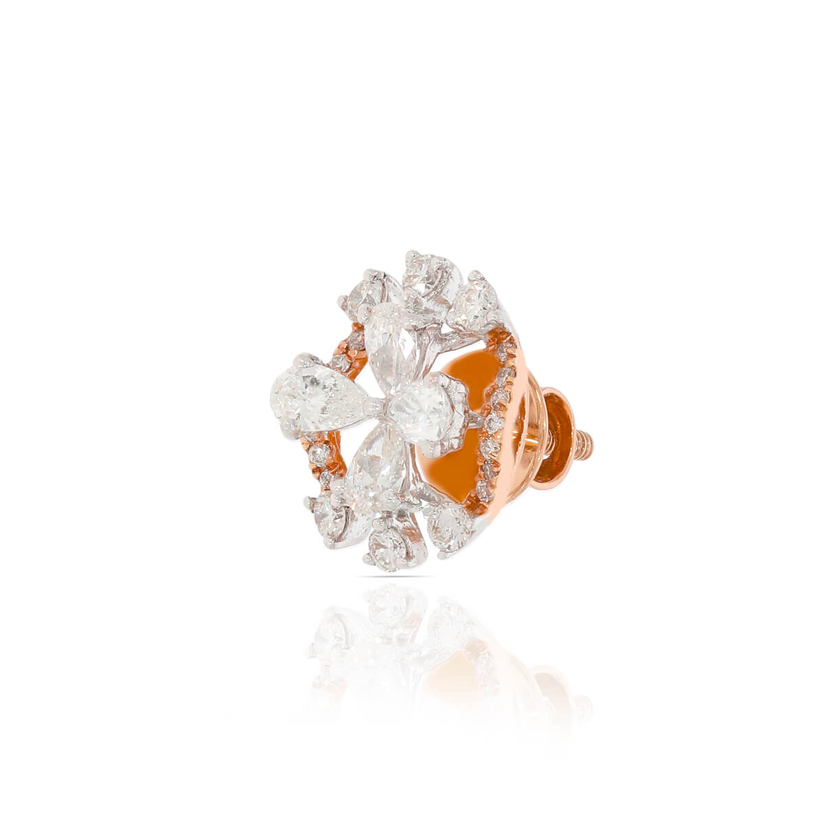 Gleaming Orb Starfish Blossom 18K Diamond Studs