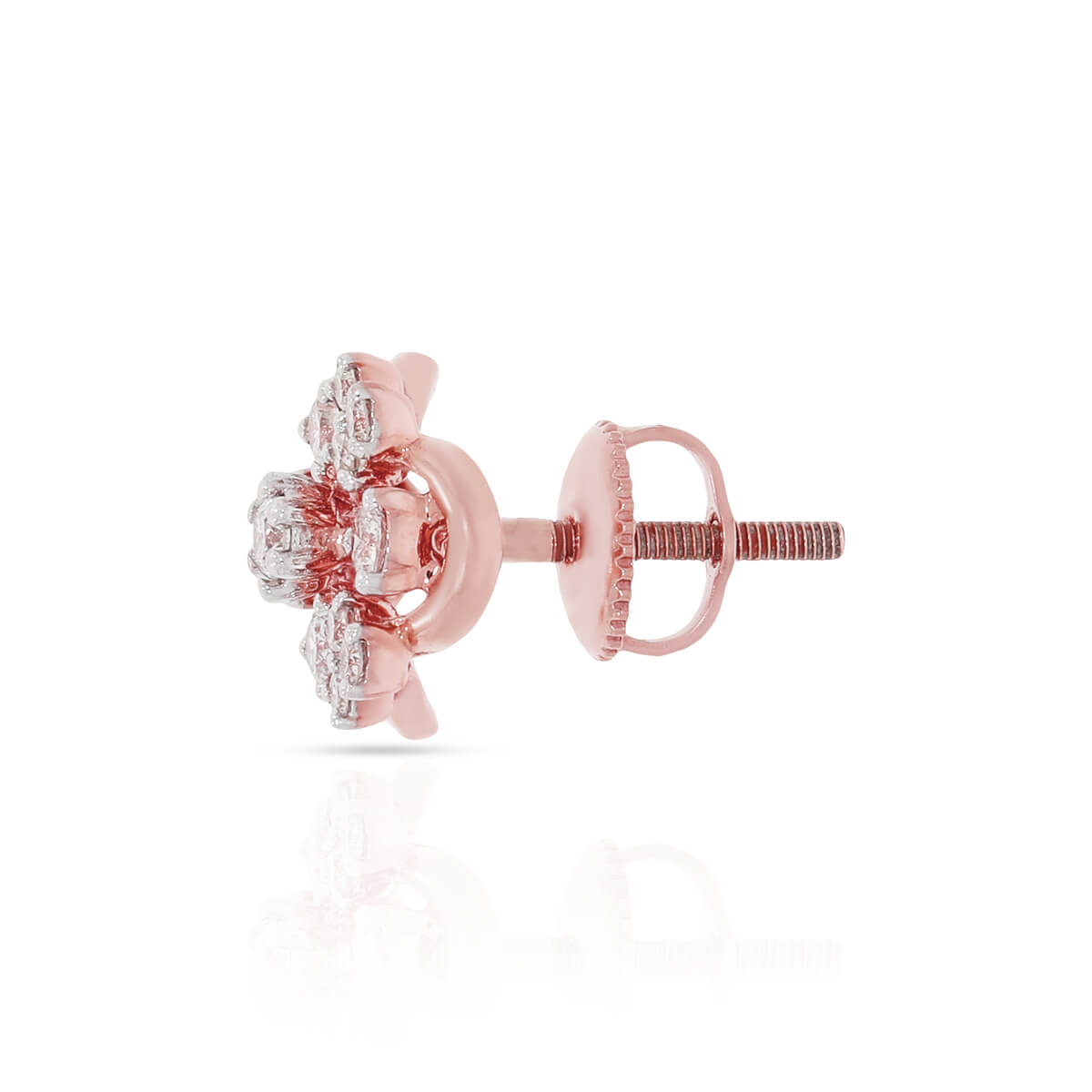 18K Rose Gold Clover Stud Earrings for Modern Elegance