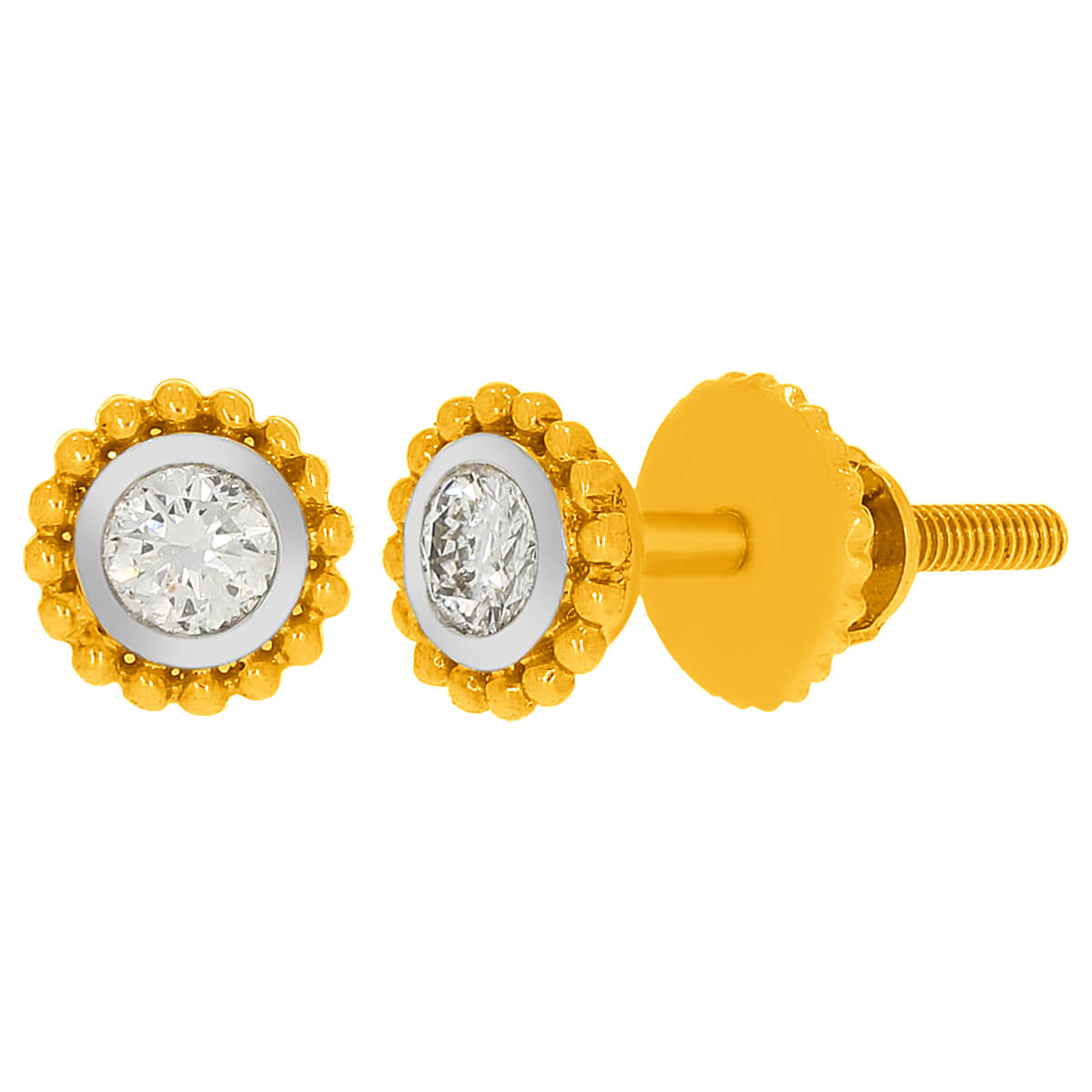 18K Elegant Gleam Diamond Stud Earrings