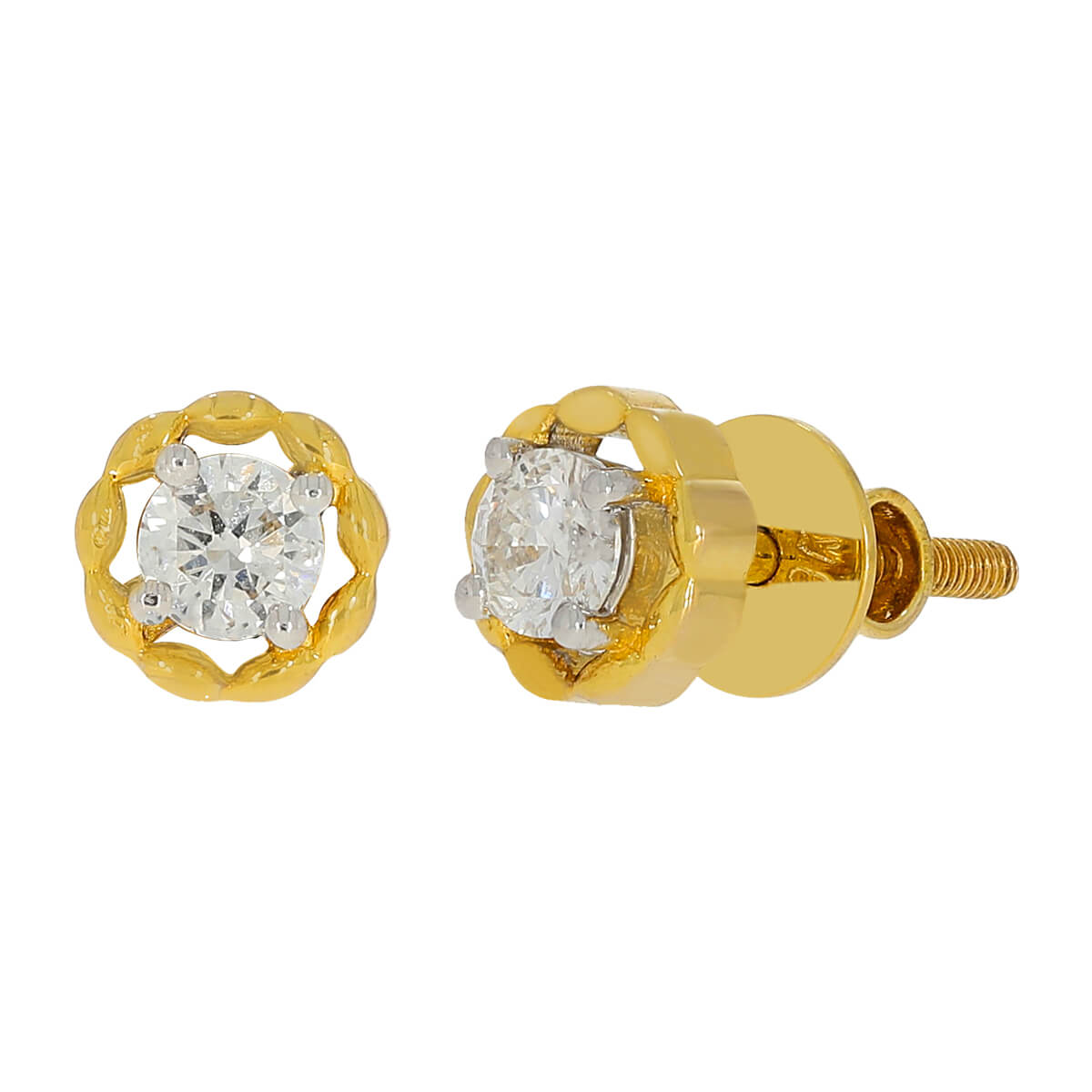 Polished Elegance 18K Orb Studs