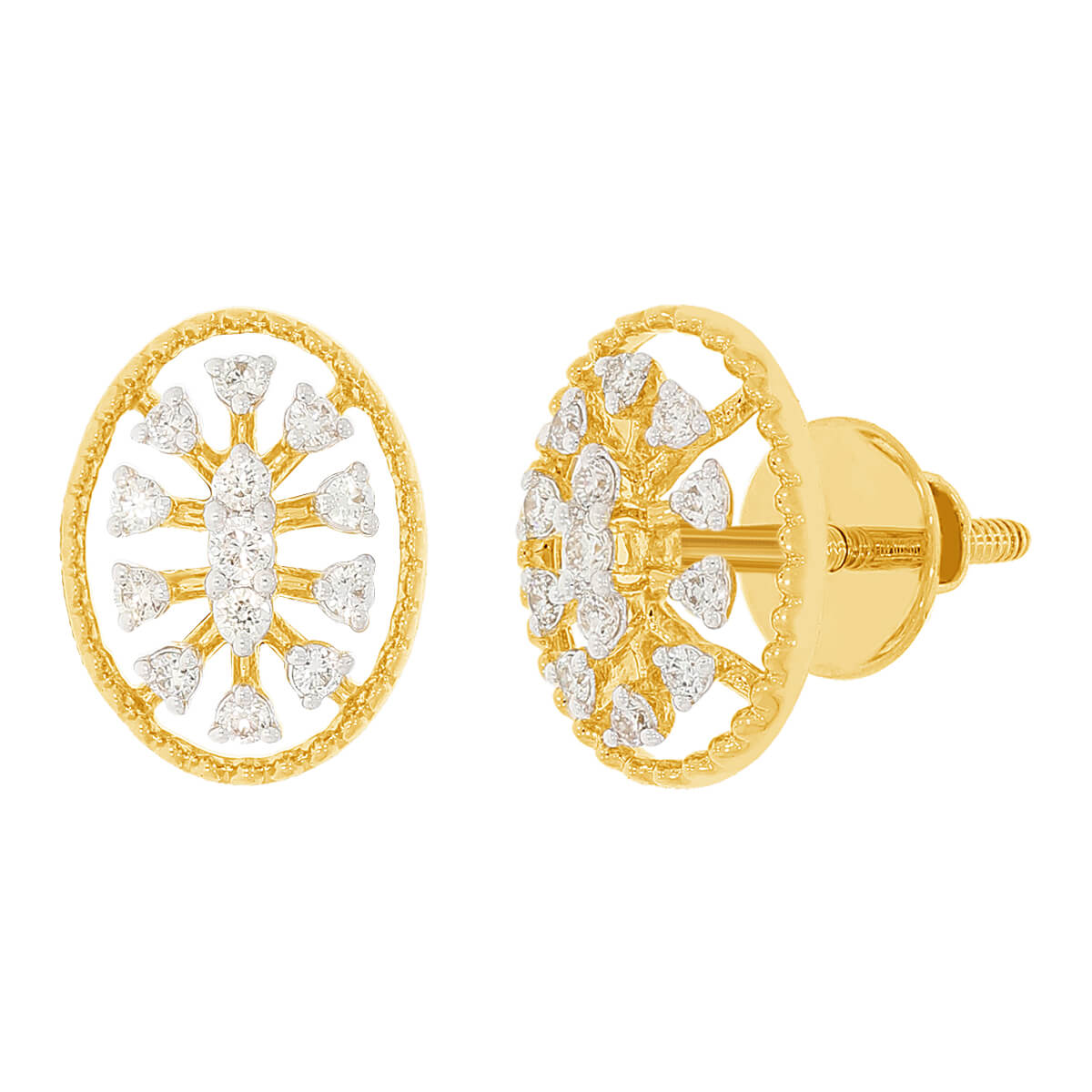 Snowflake Grace 14K Gold Studs