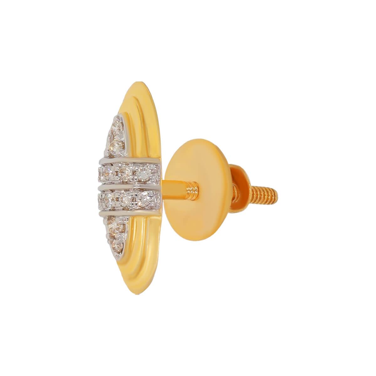Sleek Oval 14K Diamond Studs