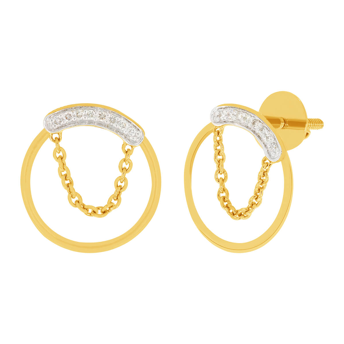 14K Spherical Diamond Studs for Simple Elegance