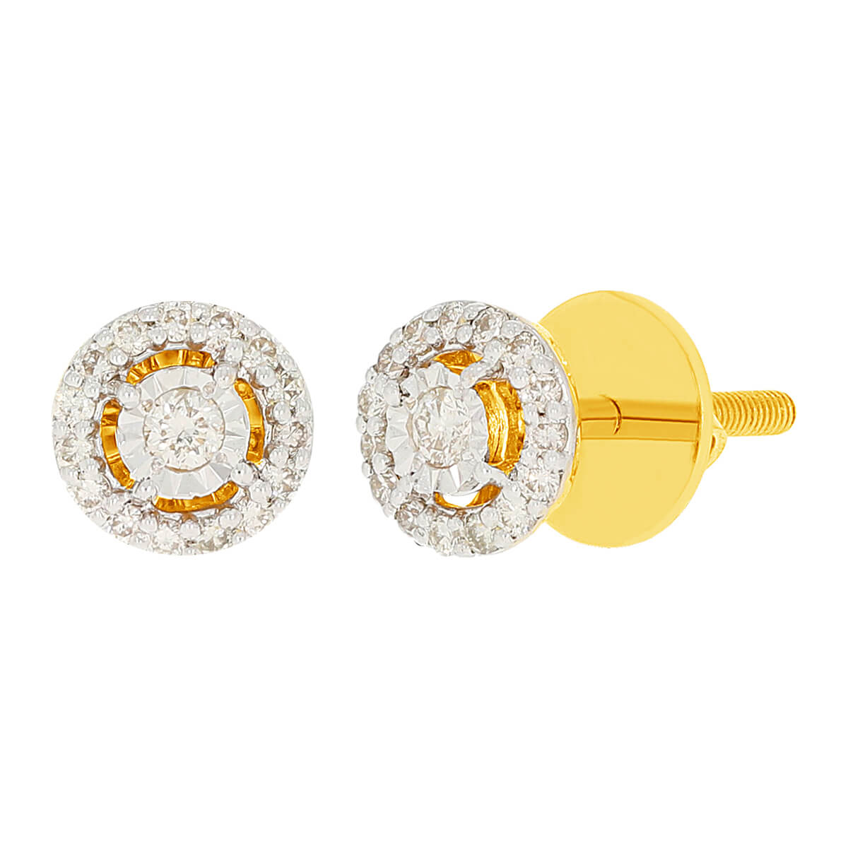 Shimmering Rose Glow Studs 14K