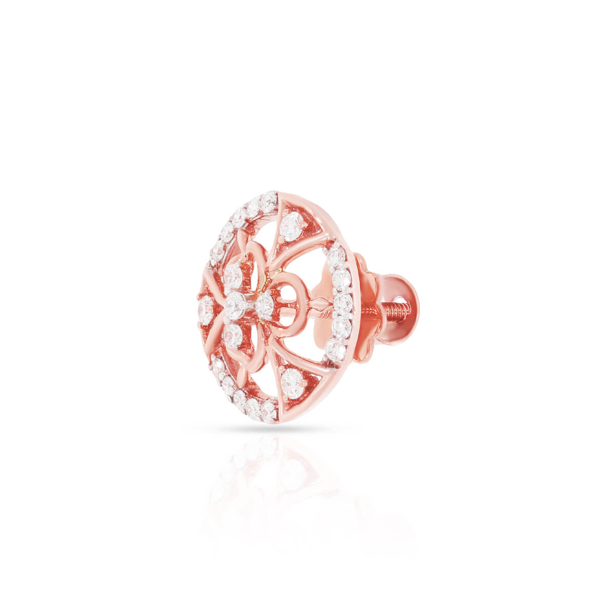 Floral 18K Classic Gold Stud Earrings