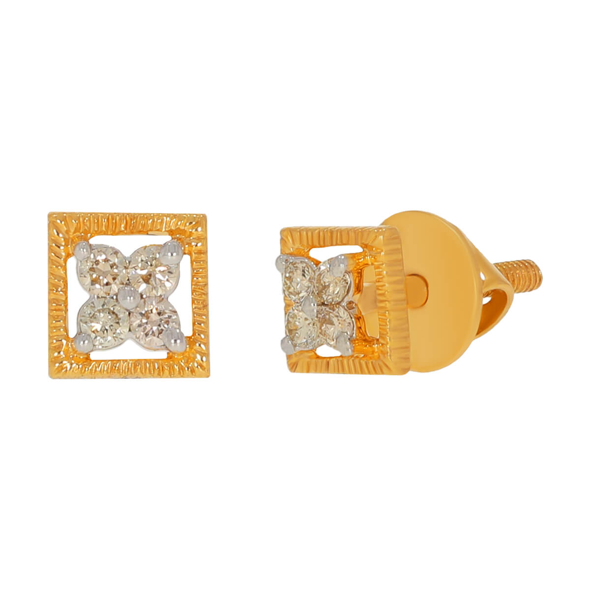 14K Simply Elegant Square Stud Earrings