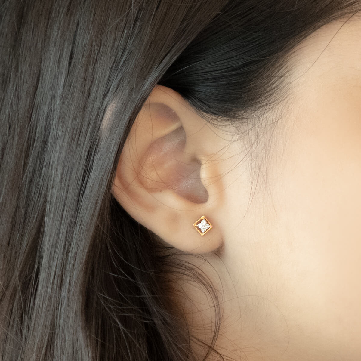 14K Simply Elegant Square Stud Earrings