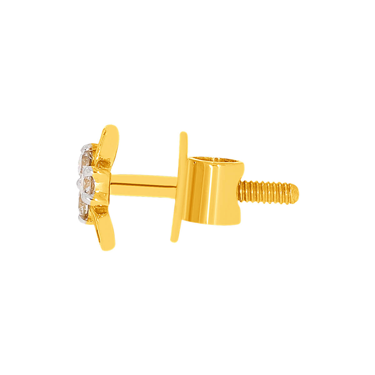 Chic 14K Gold Clover Stud Earrings