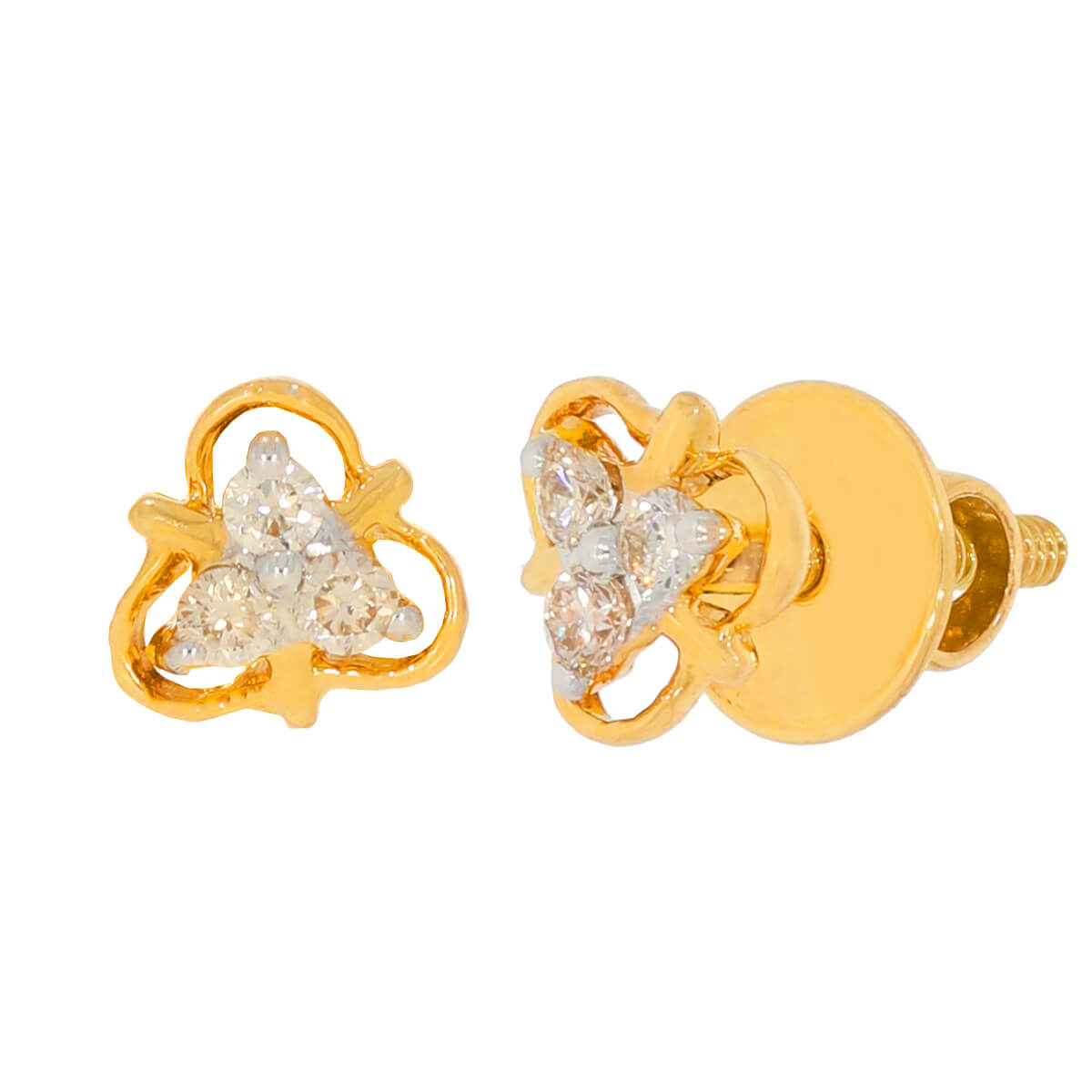 Clover 14K Gold Studs With Cheerful Vibe