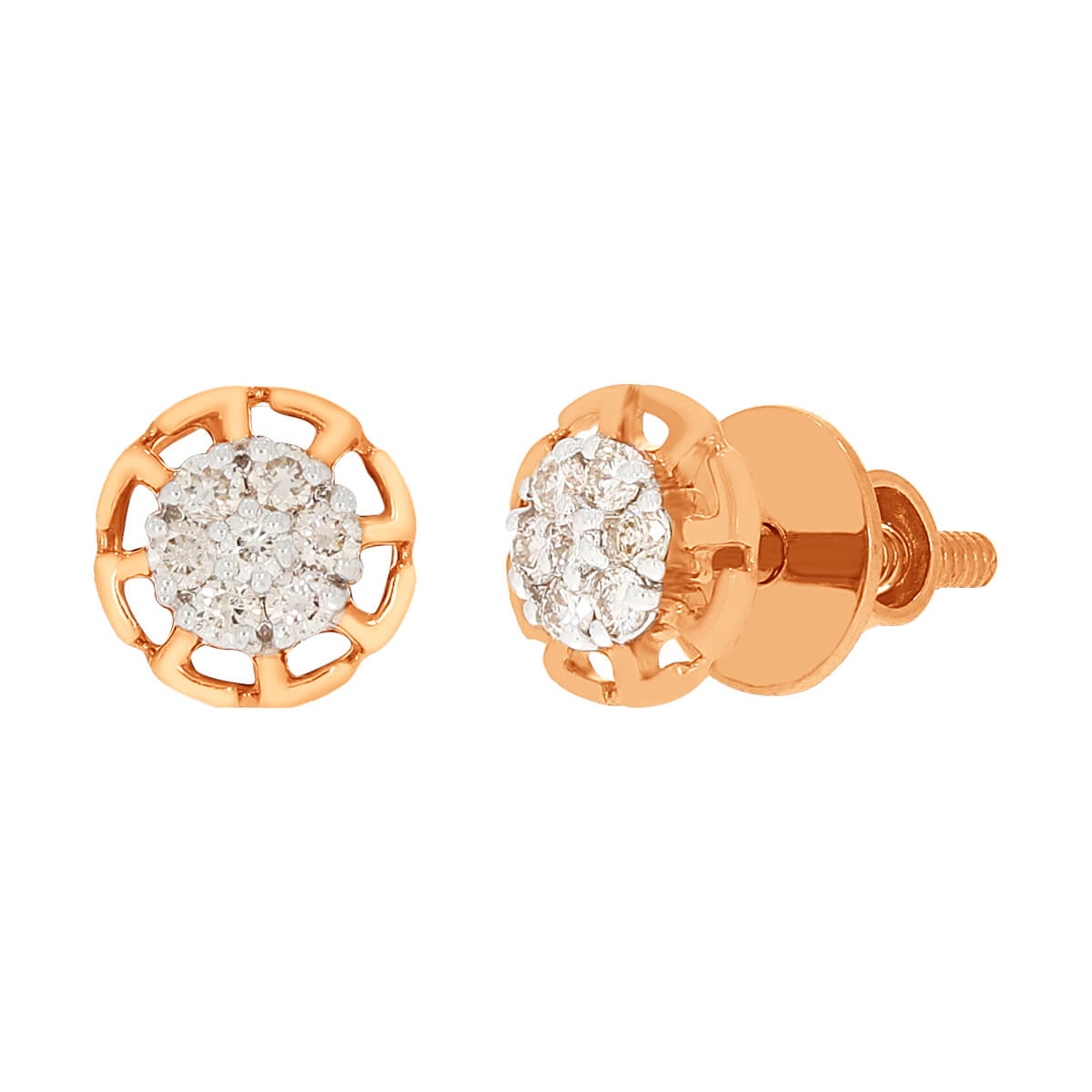 Flower Radiance 14K Rose Gold Studs