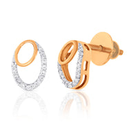 Dazzling Oval Studs 18K For Daily Shine
