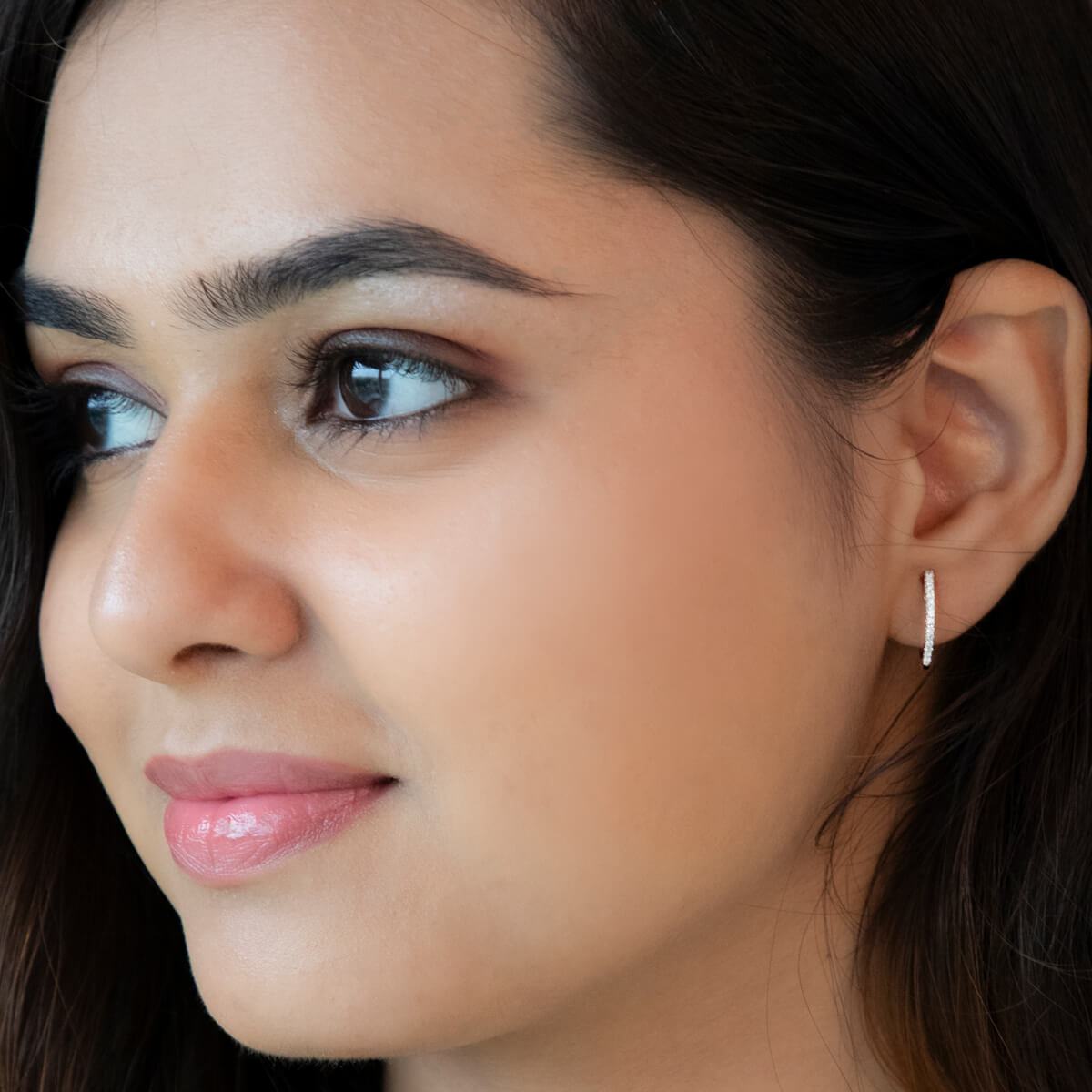 Slim Shimmer Gold Hoops