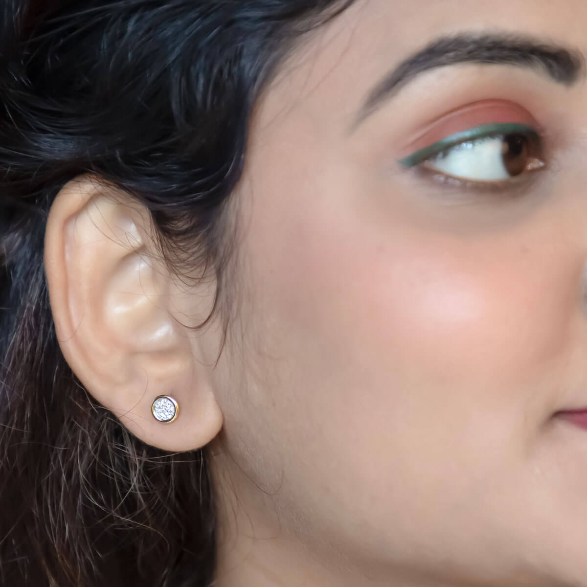 14K Simple Charming Diamond Studs