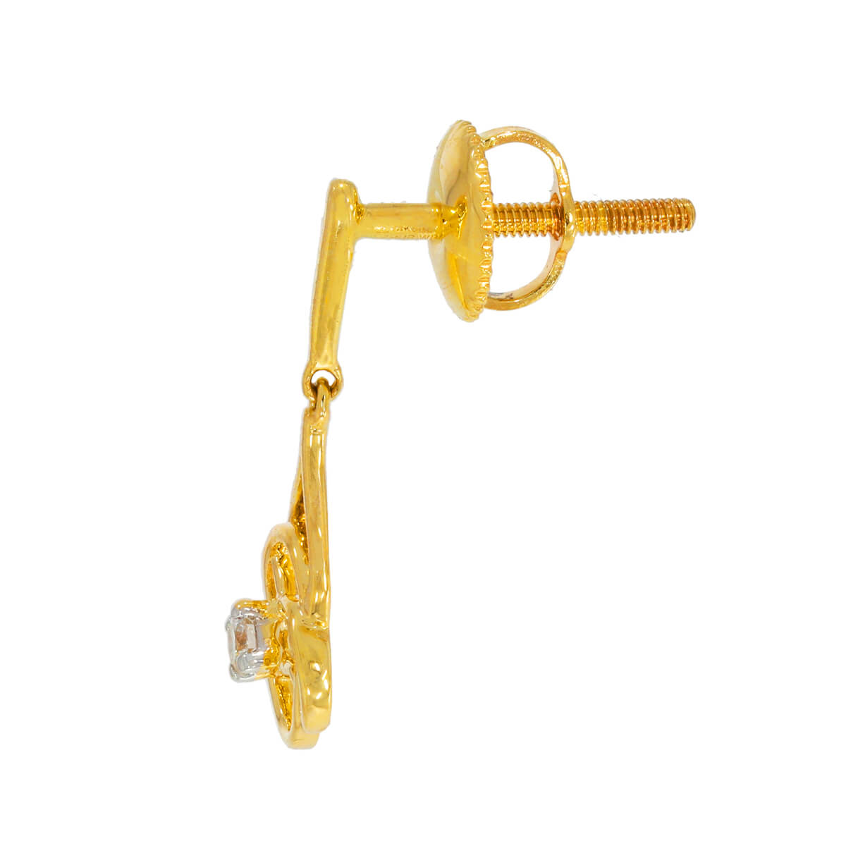 Gold Clover Danglers For Charming Elegance