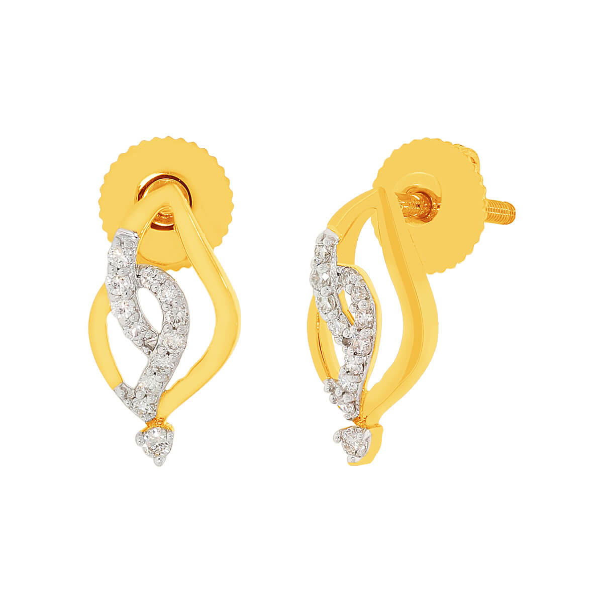 Trendy Gleaming 14K Gold Studs