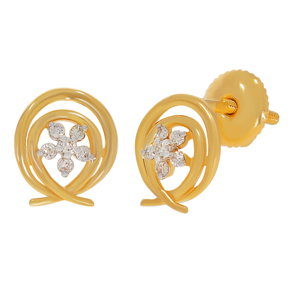Bold Appealing Sunlit Starfish Gold Studs 14K