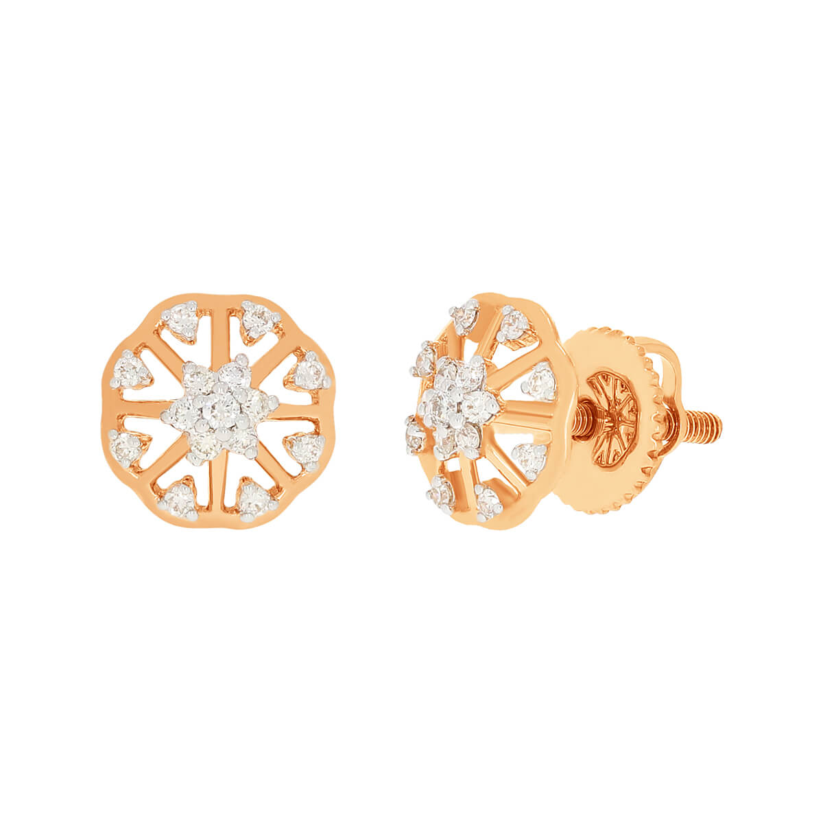 Modern Elegance Golden Wheel Studs 14K
