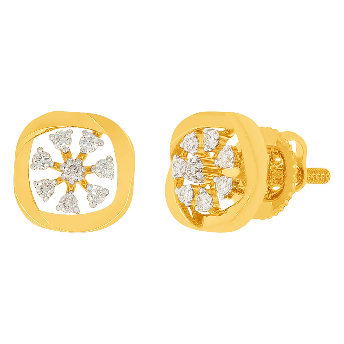 14K Pure Elegance Diamond Floral Studs