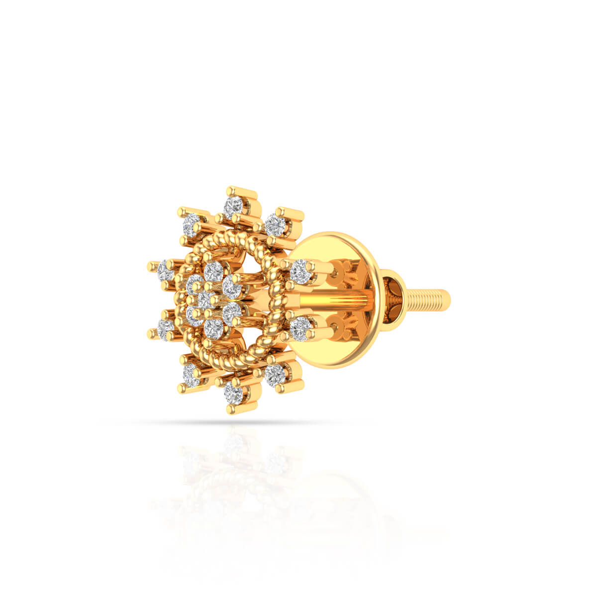 14K Delicate Wheel Motif Studs For Everyday Radiance