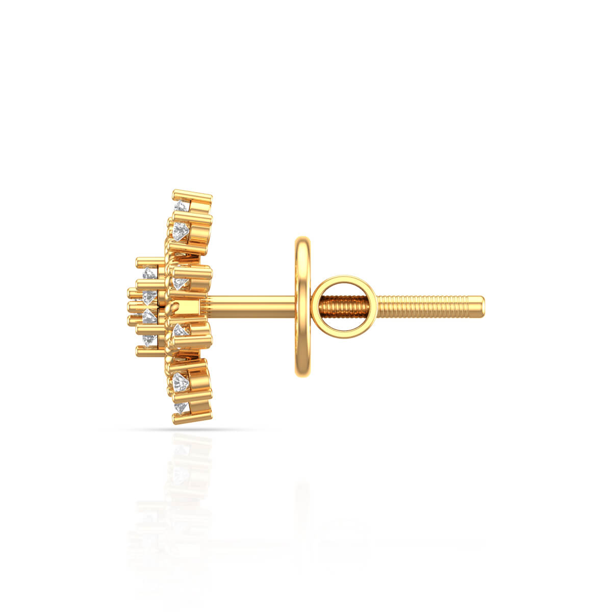 14K Delicate Wheel Motif Studs For Everyday Radiance