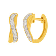 Radiant Golden Swirl 14K Hoops