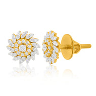 Elegant Full Blossom 18K Gold Studs