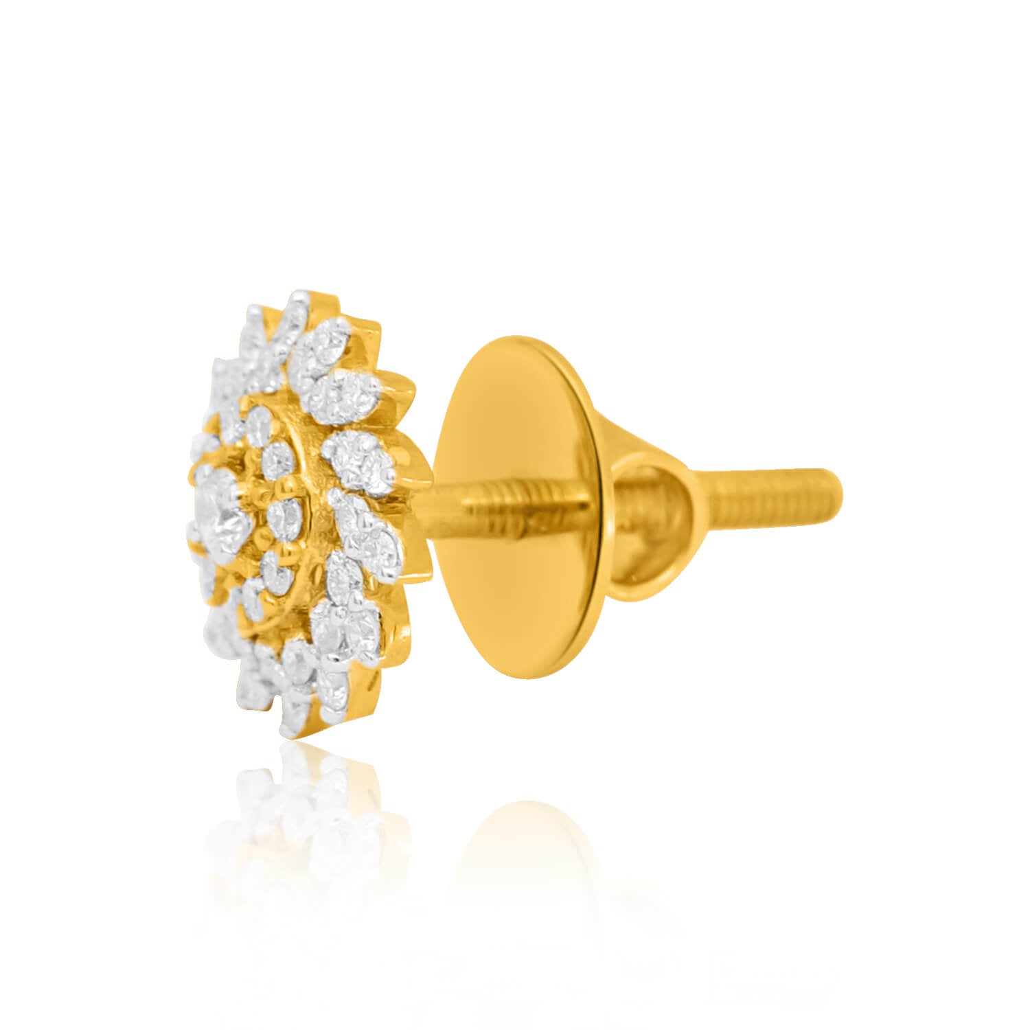 Elegant Full Blossom 18K Gold Studs
