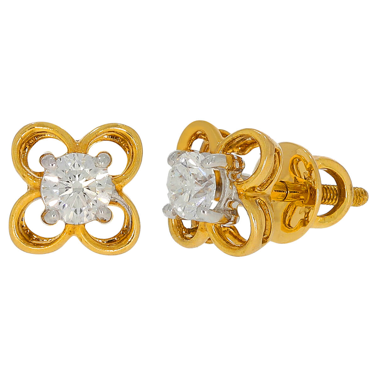 Elegant Clover Solitaire Studs