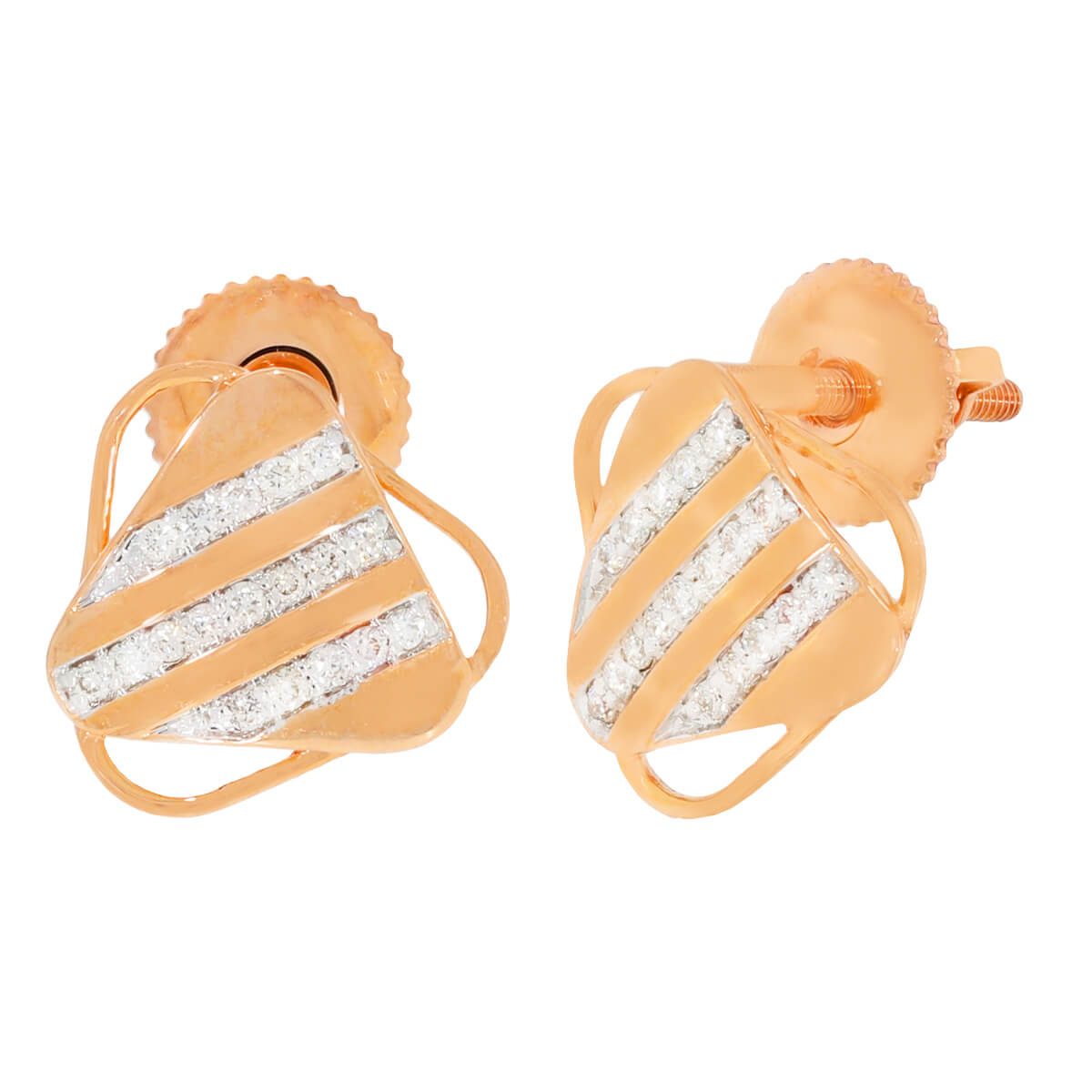 Luxurious Modern 14K Diamond Studs