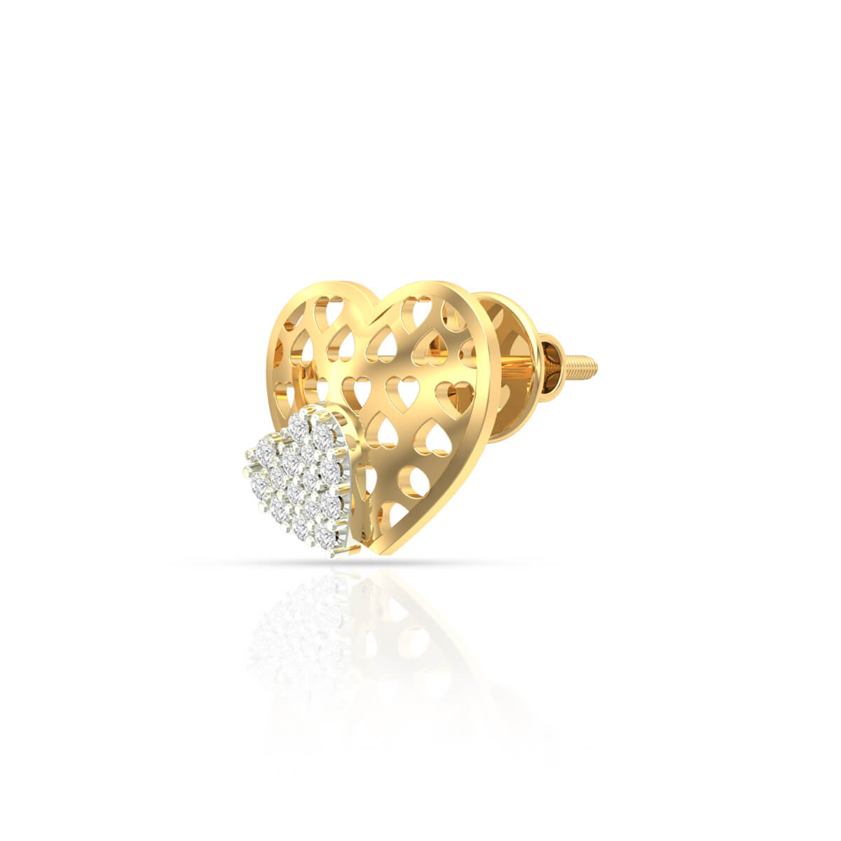 Lustrous Heart 14K Studs For Daily Glow