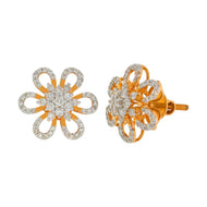 Charming 18K Diamond Floral Studs for Daily Grace