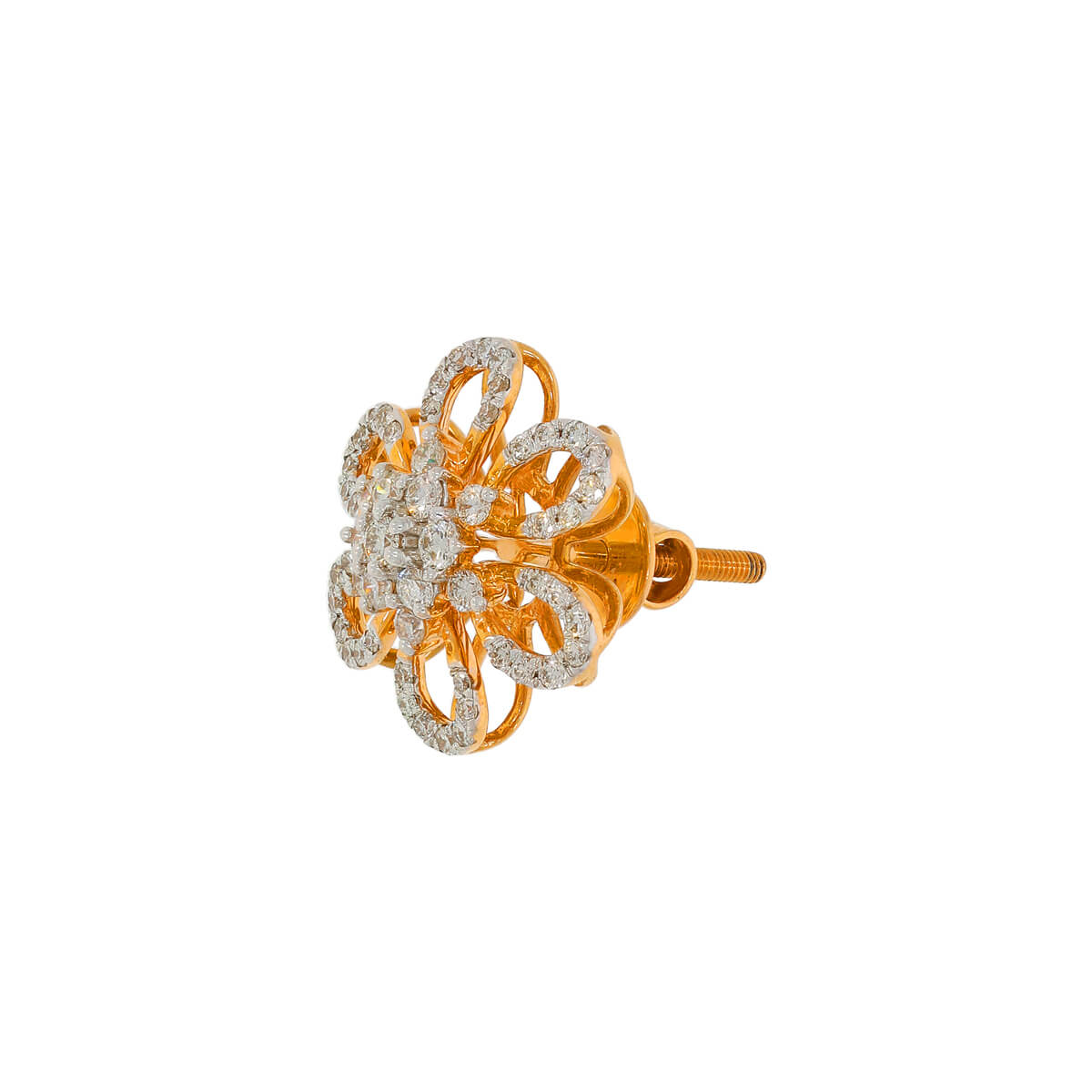 Charming 18K Diamond Floral Studs for Daily Grace