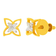 Graceful Radiant 14K Clover Stud Earrings